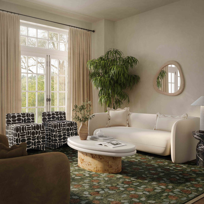 Lou 91.3” Sandstone Textured Performance Velvet Sofa