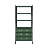 Fiona Green Grasscloth & Gold Etagere