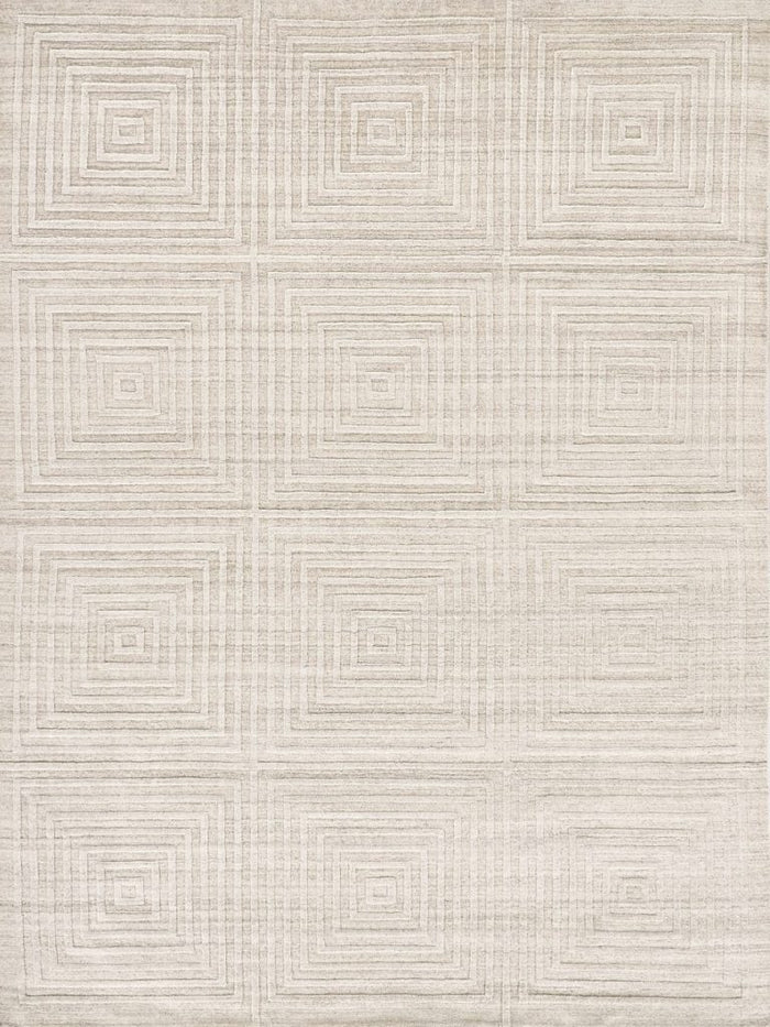 Cleo Modern Ivory Box Patterned Area Rug - Elegance Collection