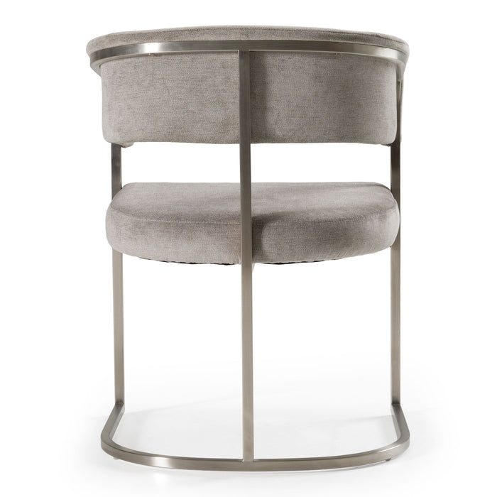 Villa Modern Grey Fabric & Silver Dining Chair
