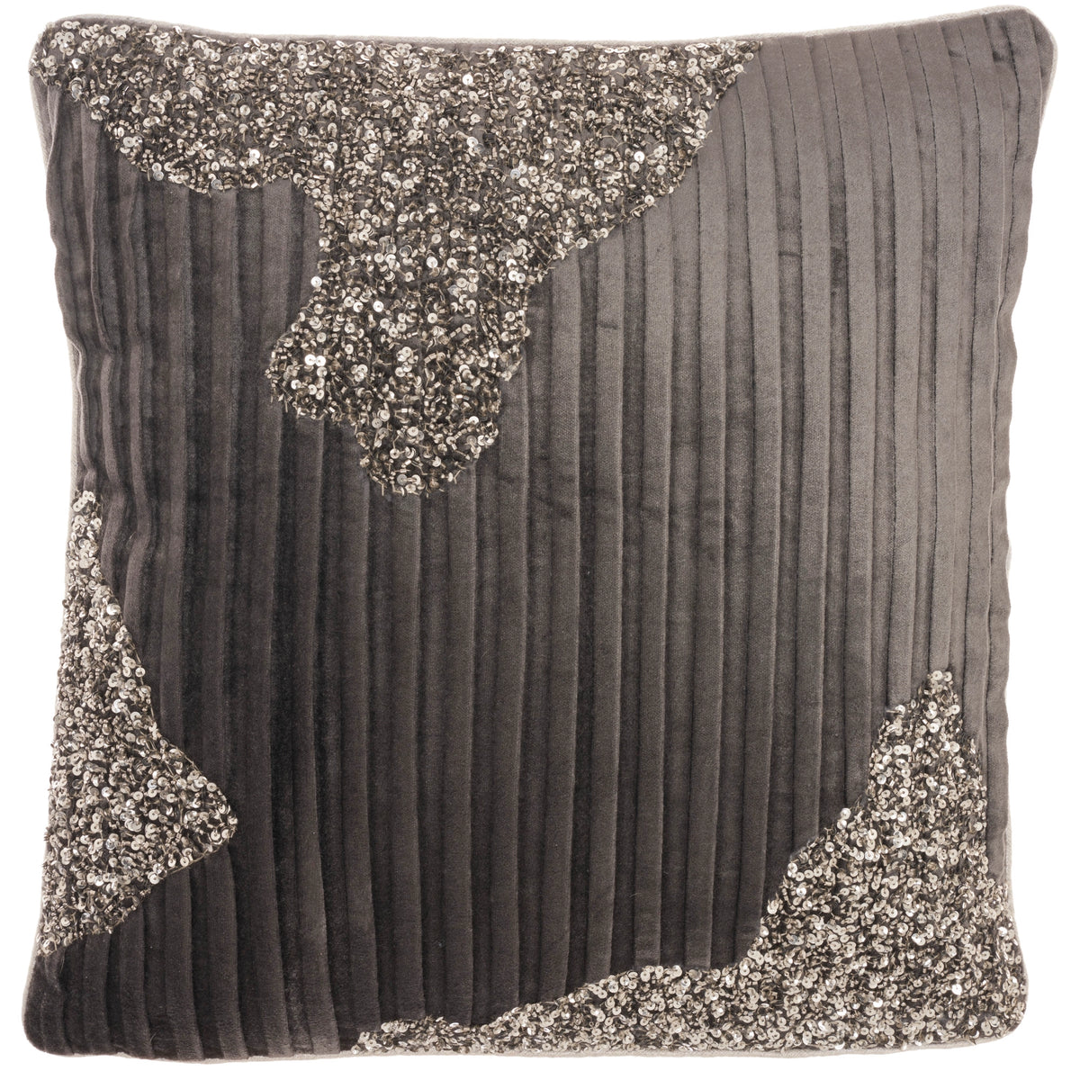 Juni Charcoal & Pewter Throw Pillow (2 Sizes Available)