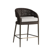 Juri Outdoor Charcoal Brown Barrel Counter Stool