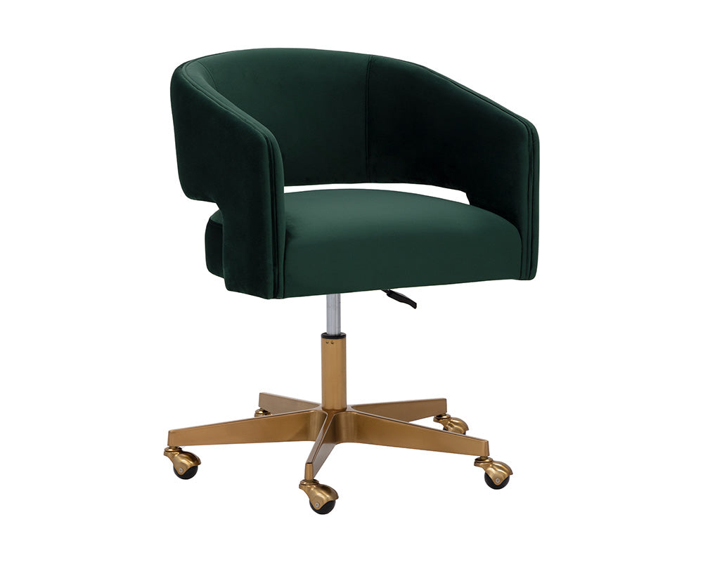 Claren Modern Deep Green & Gold Desk Chair