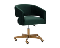 Claren Modern Deep Green & Gold Desk Chair