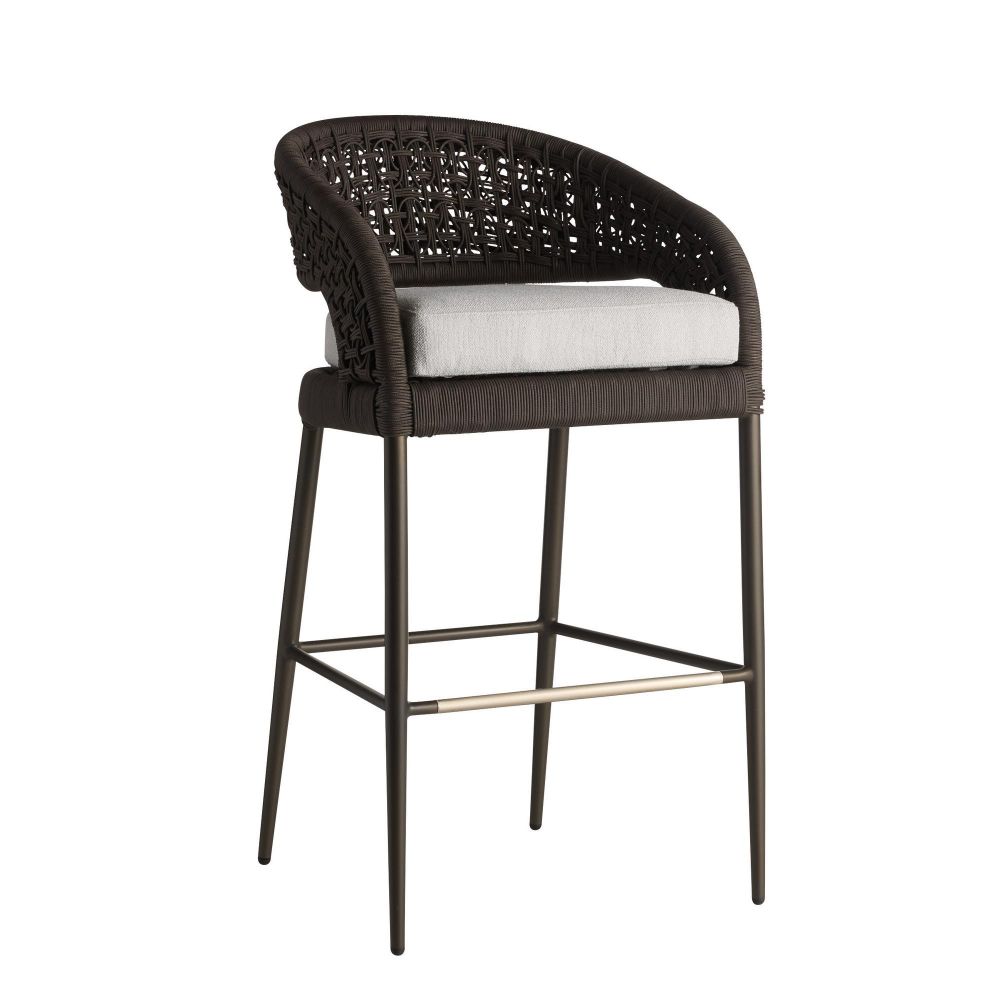 Juri Outdoor Charcoal Brown Bar Stool