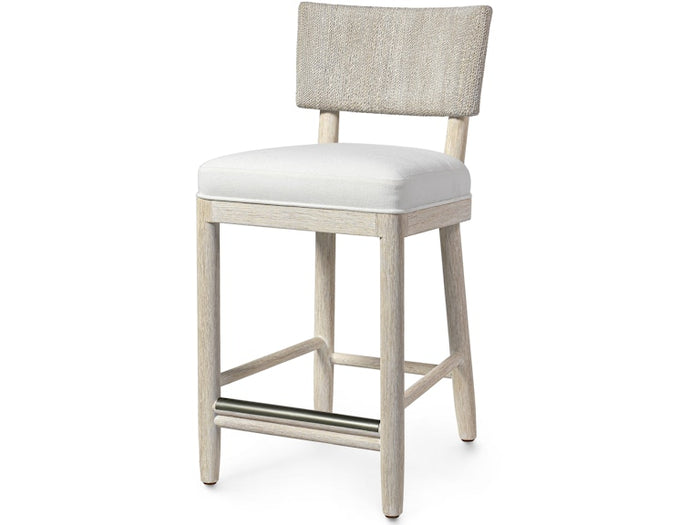 Seagrove 24" Whitewash Finish Custom Made Counter Stool - Luxury Living Collection