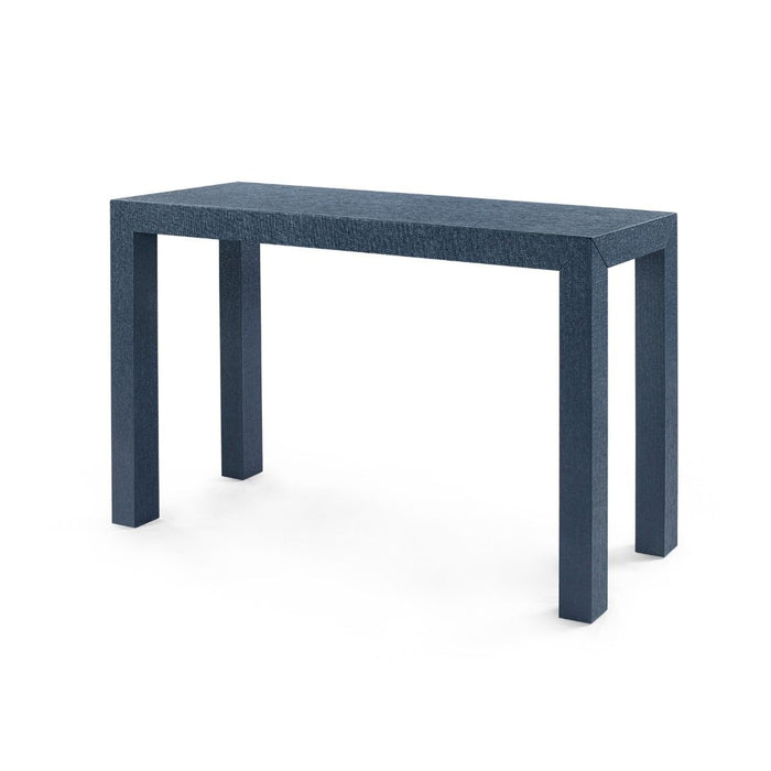 Rogelio Navy Grasscloth Console Table