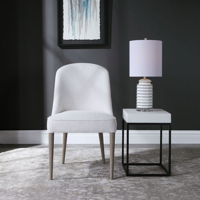 Alexa Off White Fabric Chair (Set of 2)