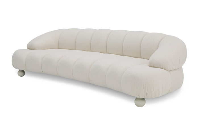 Branndi 103.5"Contemporary White Fabric 4-Seater Sofa