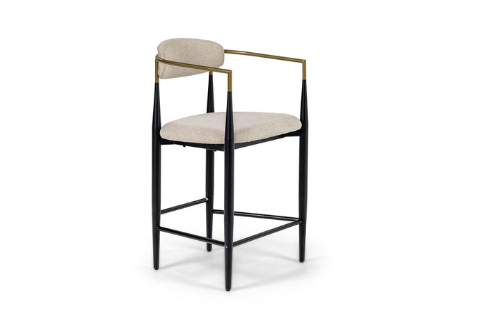 Nicole Modern Beige/Gold & Black Counter Stool