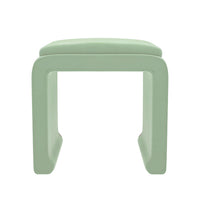 Malia Classic/Modern Sage Green Custom Upholstered Ottoman