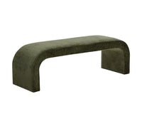 Nahara Rich Olive Plush Upholstered Arch Bench