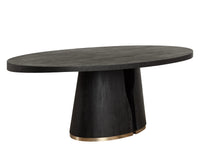 Tasmin 98" Black Acacia & Brushed Gold Dining Table