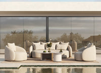 Helene Beige 3 Seat Outdoor Performance Fabric Sofa