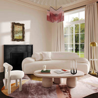 Veer 99" Cream Velvet Sofa - Luxury Living Collection