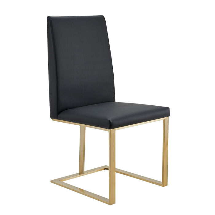 Camille Modern Dark Grey & Gold Dining Chair