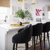 Morant Performance Black Velvet Swivel Bar Stool - Luxury Living Collection