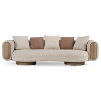 Olin 110.6"" Modern Multicolored Boucle Fabric & Ash Sofa