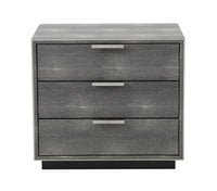 Loretta Modern Shagreen Three Drawer Nightstand