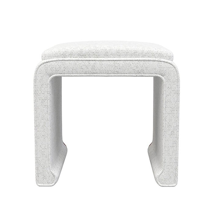 Malia Classic/Modern White Custom Upholstered Ottoman