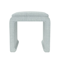 Malia Classic/Modern Atlantic Blue Custom Upholstered Ottoman
