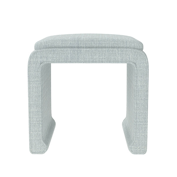 Malia Classic/Modern Atlantic Blue Custom Upholstered Ottoman