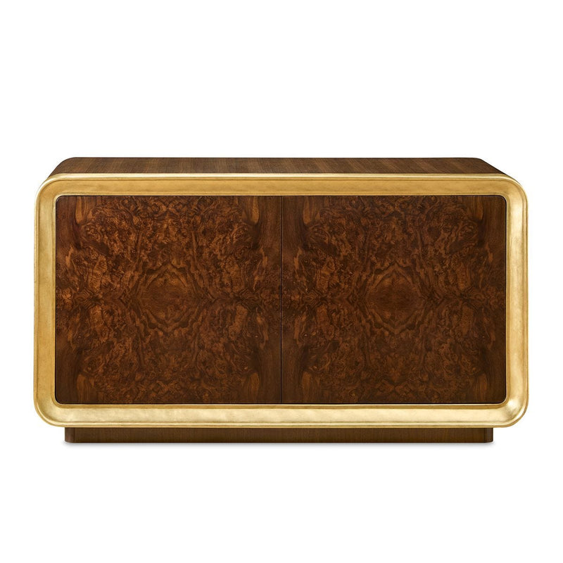 Annabelle Walnut & Gold  2 Door Cabinet