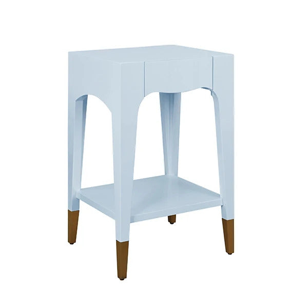 Julia 20" Light Blue & Gold Nightstand/Accent Table