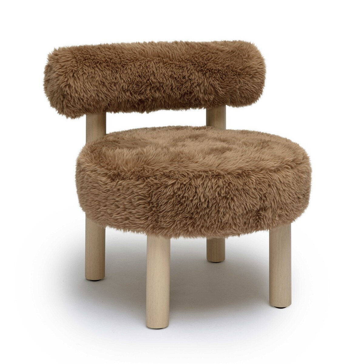 Carmel Dark Taupe Vegan Shearling Accent Chair