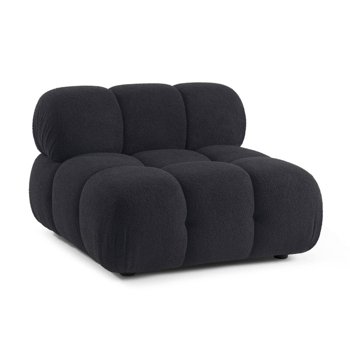 Vogue Black Vegan Shearling Modular Armless Chair