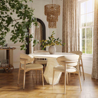 Eloise Cream Performance Textured Velvet Dining Chair