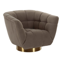 Rihanna Taupe Upholstered & Gold Accent Chair