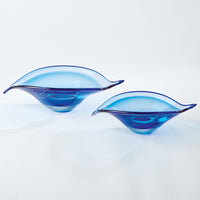 Waves Bent Leaf Blue Bowl