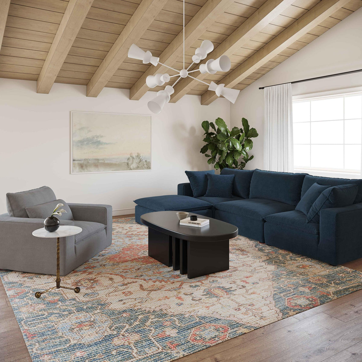 Cali Slate Performance Fabric Accent Chair