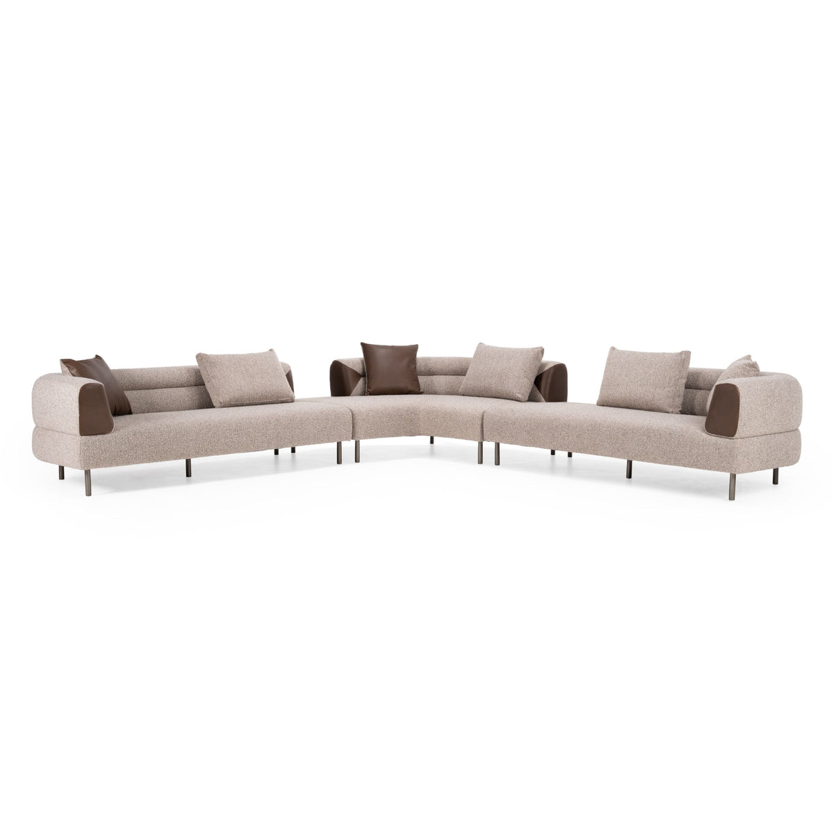 Marlago 148" Modern Brown Upholstered Sectional Sofa