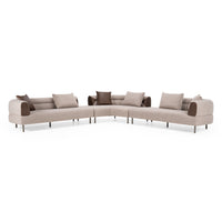 Marlago 148" Modern Brown Upholstered Sectional Sofa