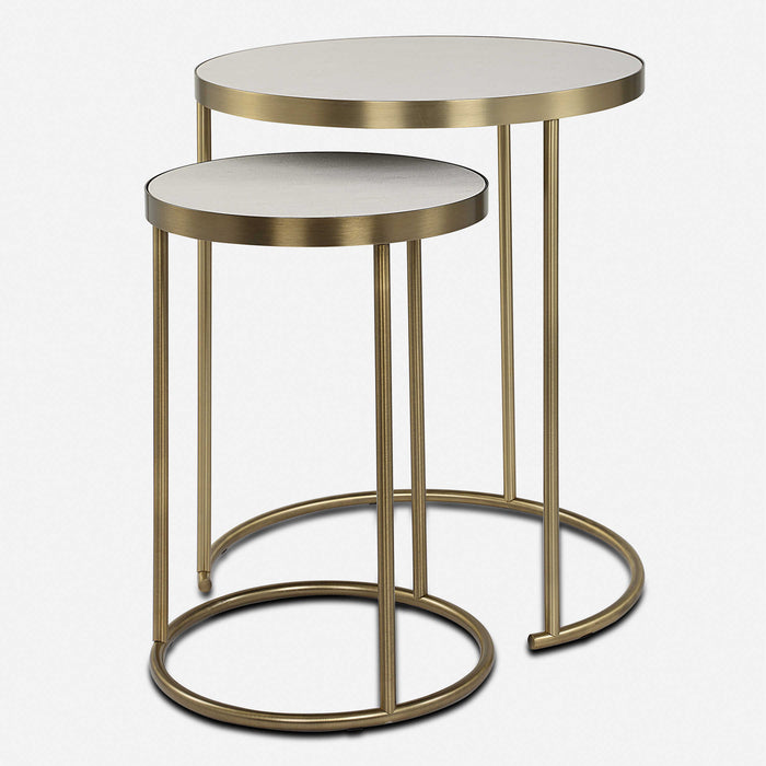 Keaton White & Gold Nesting Tables