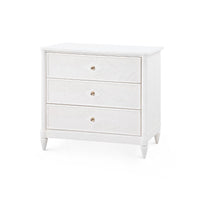 Feona Soft White Glazed 3 Drawer Nightstand