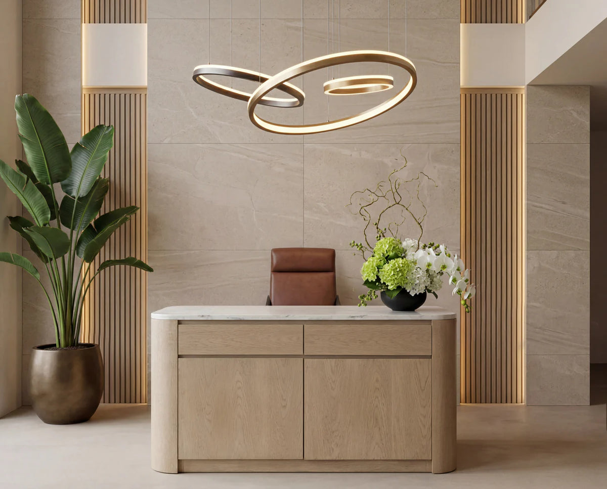 Saphira Gold & Bronze Ring Chandelier