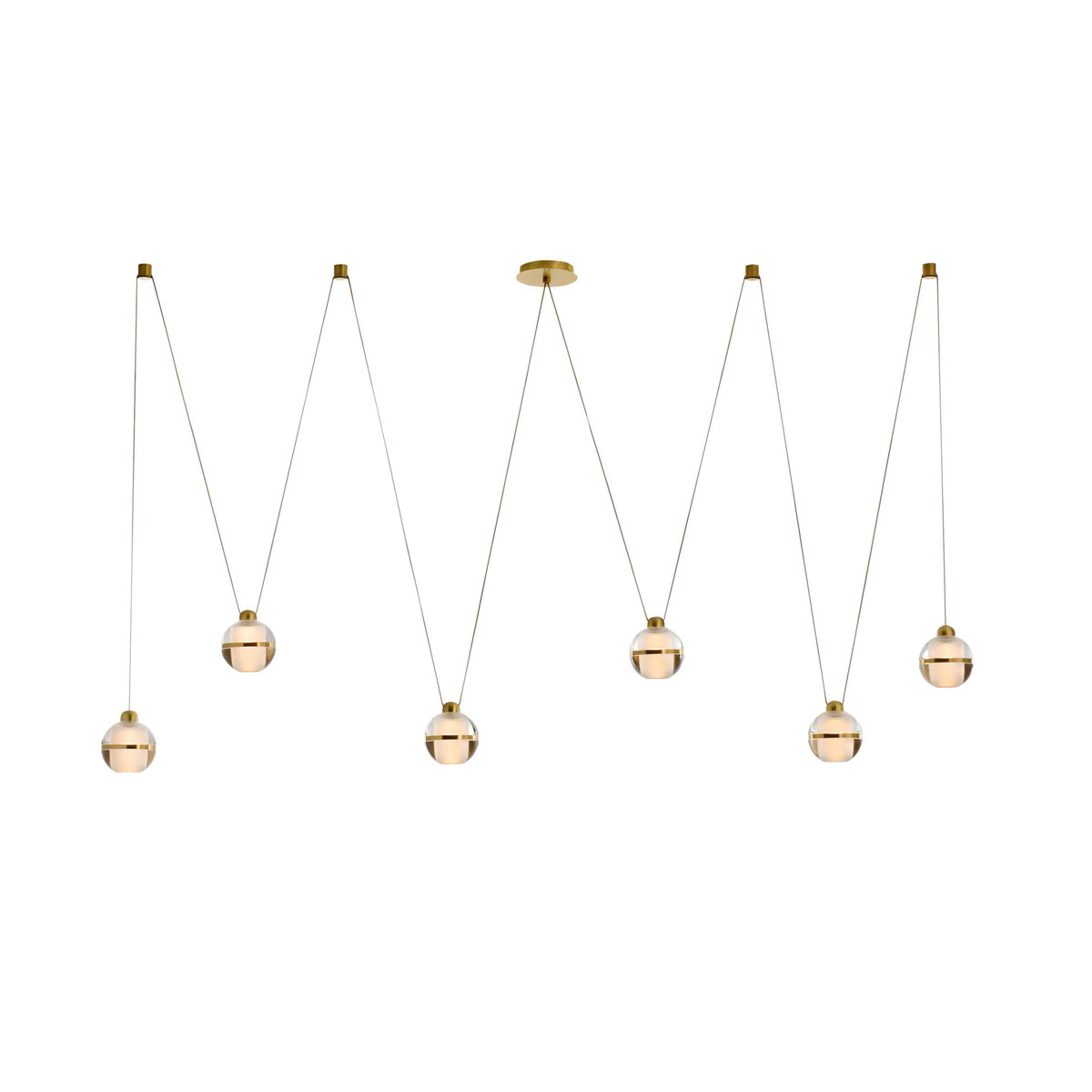 Noble 82" Crystal & Antique Brass Multi-Drop Chandelier