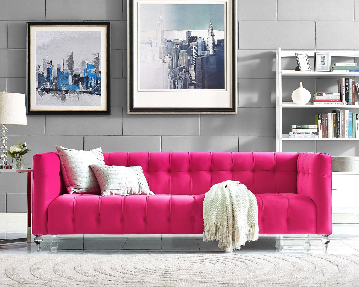 Belgravia 90.6" Pink Performance Velvet Sofa
