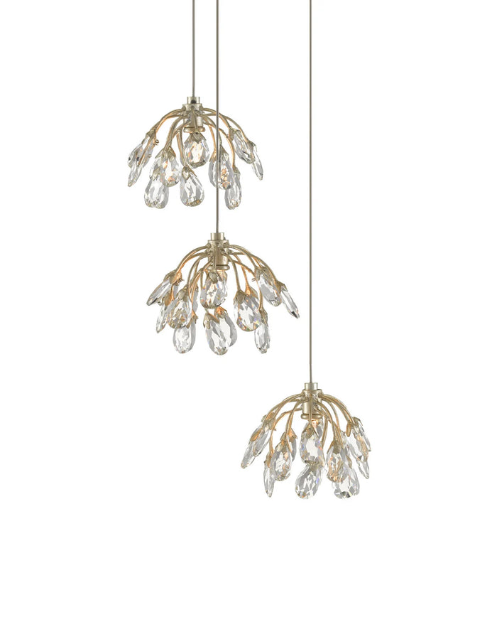 Crystal Bud 3-Light Linear Multi-Drop Pendant