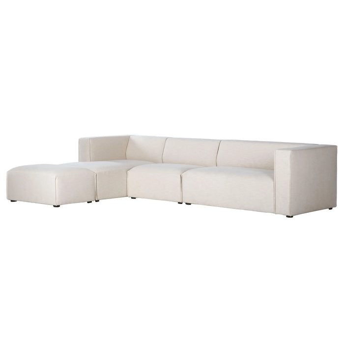 Ashlee Pebble Chenille Weave Left Modular Sectional With Ottoman