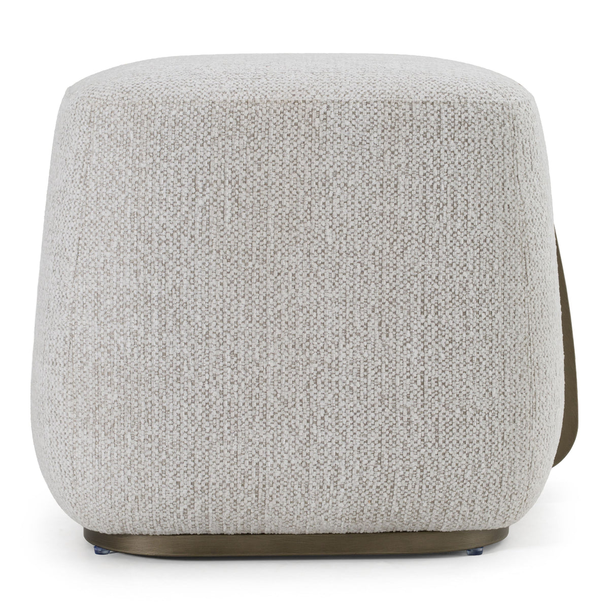 Grace 19.7" Modern Off-White & Antique Brass Ottoman