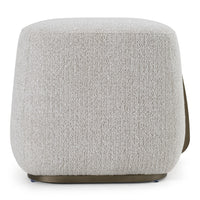 Grace 19.7" Modern Off-White & Antique Brass Ottoman