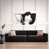 Galen 96.5" Plush Black Velvet Sofa