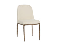 Nestor Cream Performance Fabric & Antique Brass Dining Chair (Set of 2)