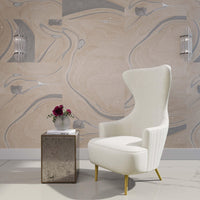 Versailles Cream Performance Velvet Channel Tufted Wingback Chair