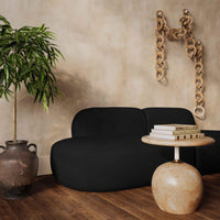 Sofie 94.4" Black Performance Boucle Sectional Sofa