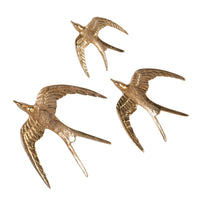 Birds in Flight Set of 3 Wall Art - Nickel